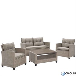 Плетеный комплект мебели с диваном из искусственного ротанга AFM-804B Beige - фото 138842