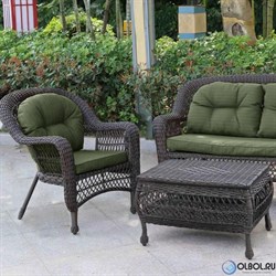 Плетеный комплект для отдыха из искусственного ротанга LV-520BG Brown-Green - фото 139442