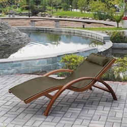 Шезлонг-лежак из сибирской лиственницы AFM-503 Olive - фото 139489
