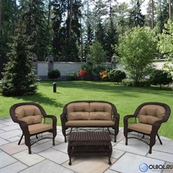 Плетеный комплект для отдыха из искусственного ротанга LV-520BB Brown-Beige - фото 139958