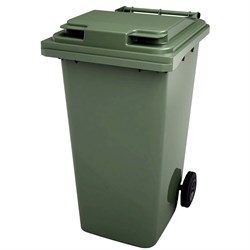 Бак / контейнер для мусора с крышкой и с колесами 240 л зеленый - фото 88287