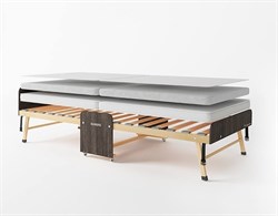 Раскладушка деревянная 200x90 см, на ламелях, нагрузка  150 кг, Основа сна MAX / цвет ОРЕХ - фото 97855