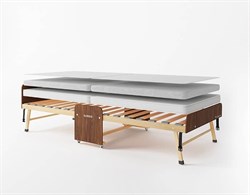 Раскладушка деревянная 200x90 см, на ламелях, нагрузка  150 кг, Основа сна MAX / цвет ОРЕХ - фото 97863