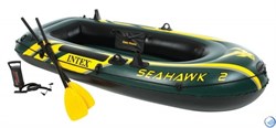 Надувная лодка Intex 68347 2-x местная Seahawk 200 Set +весла и насос - фото 98441