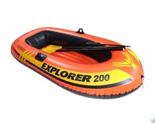 Лодка Эксплорер 200 Intex 58331 с пласт.веслами и руч.насосом (185х94х41)