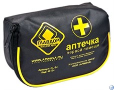 Аптечка автомобильная первой помощи "ГЛАВДОР" GL-24 в черной сумочке