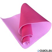 Коврик для йоги ТПЕ 183х61х0,6 см (розовый/светло розовый) (B34416) TPE6-A