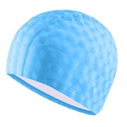 Шапочка для плавания ПУ одноцветная 3D (Голубой) B31517