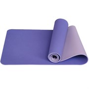 Коврик для йоги ТПЕ 183х61х0,6 см (сиреневый/св.сиреневый) E33584