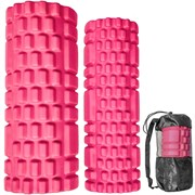 Комплект йога роликов 2 штуки (розовый) 25х8.5см, 33х14см ЭВА/АБС B31263-1