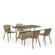 Комплект мебели из иск. ротанга T198D/Y137B-W56 Light Brown (4+1)