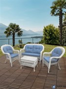 Плетеный комплект для отдыха из искусственного ротанга  LV-520 White-Blue
