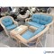Плетеный комплект для отдыха из искусственного ротанга  LV-520 White-Blue - фото 139212