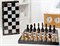 Шахматы гроссмейстерские деревянные с черной доской, рисунок серебро 182-18